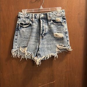 Distressed Denim Shorts
